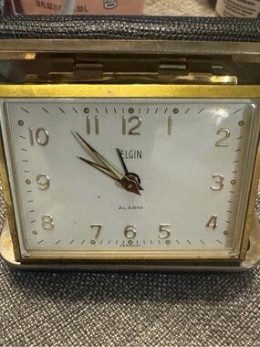 Gold and White Travel Alarm Clock -